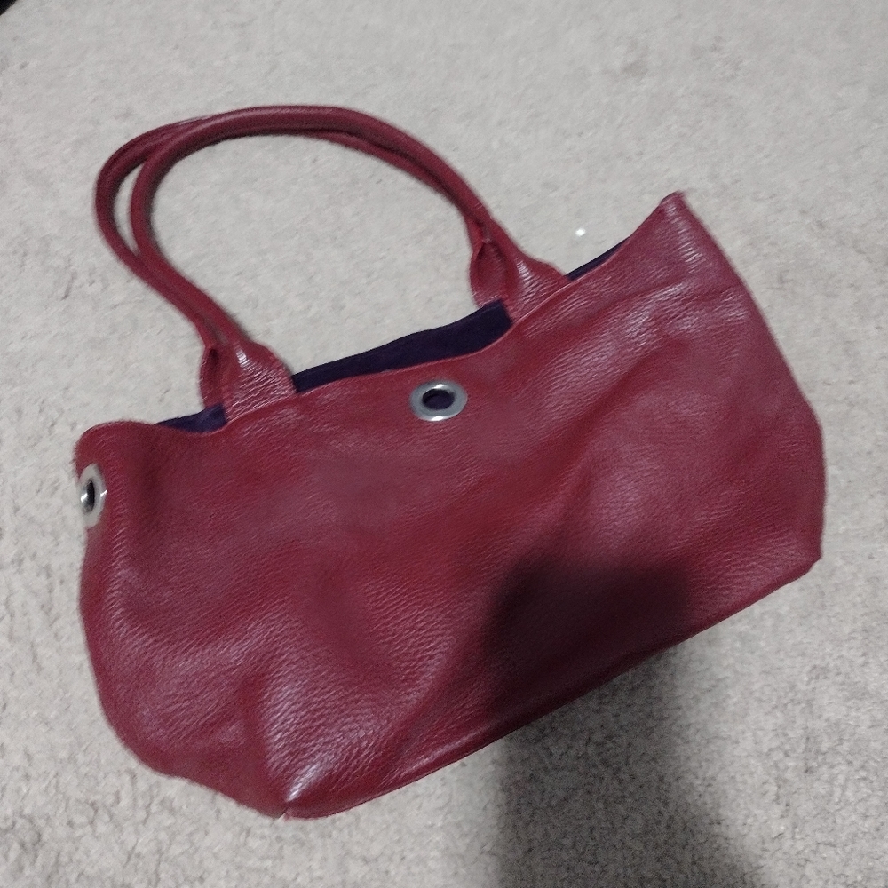 Red leather purse